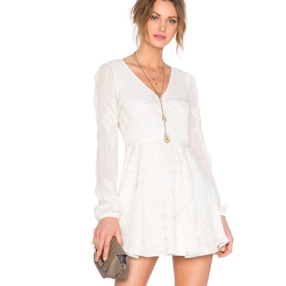 Lovers & Friends White Silver Tread Mini Dress S